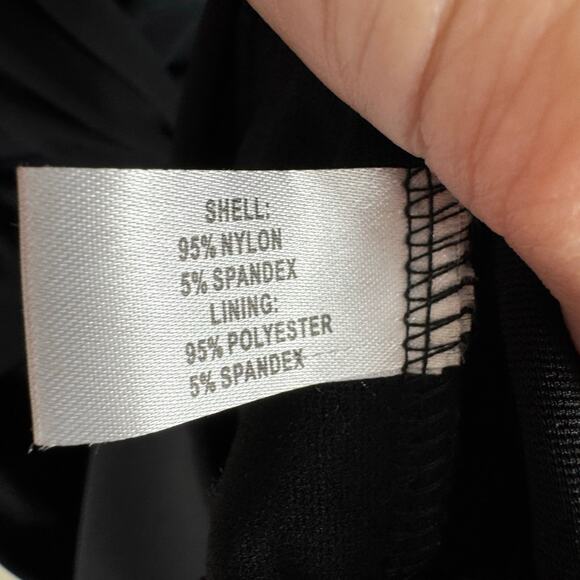 Boston Proper Black Nylon 3/4 Sleeve Jersey Knit V-Neck Sheath Dress Size 10 - Picture 6 of 7